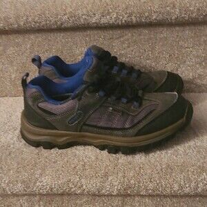 Hi-Tec Women's Dri-Tec Gray & Blue Hiking Shoes Waterproof Lace-Up Size 7M